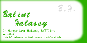 balint halassy business card